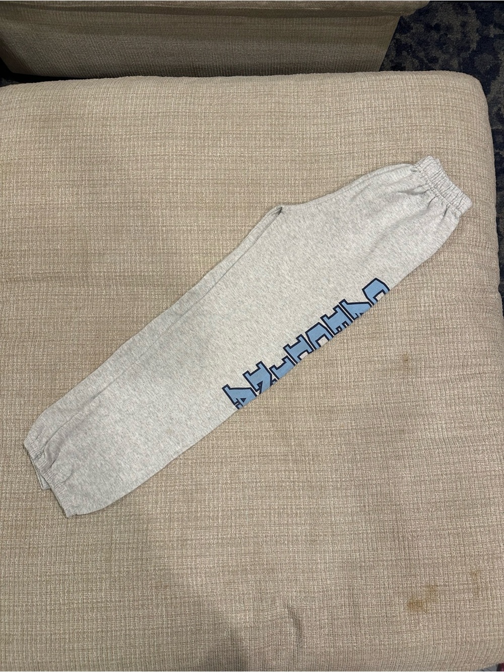 Jerzees Gray Sweatpants with Blue Side Logo